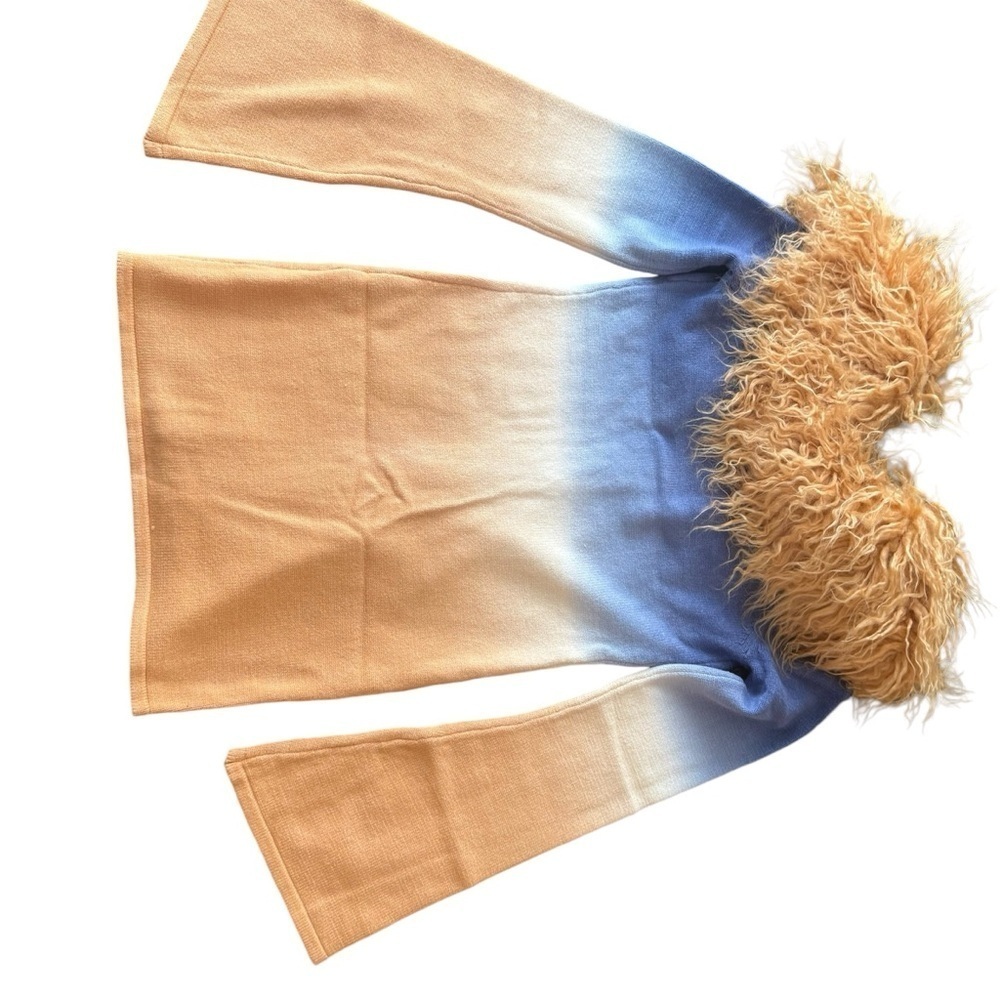 House of Sunny Desert Rose Peggy Ombre Cardigan Faux Fur S - Picture 7 of 10